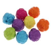 Opaque Acrylic Beads Flower solid color mixed colors Approx 1mm Approx Sold By Bag