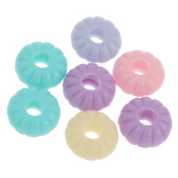 Opaque Acrylic Beads Flat Round solid color mixed colors Approx 1mm Approx Sold By Bag