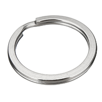 Rustfrit stål Split Ring, Stainless Steel, oprindelige farve, 28x2.50mm, Hole:Ca. 23mm, 300pc'er/Bag, Solgt af Bag