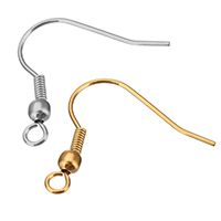 Rozsdamentes acél Hook earwire, Stainless Steel, galvanizált, hurok, több színt a választás, 21x20x3mm, 0.5mm, Lyuk:Kb 2.1mm, 200párok/Bag, Által értékesített Bag