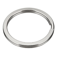 Rustfrit stål Split Ring, Stainless Steel, oprindelige farve, 30x2.70mm, Hole:Ca. 24.7mm, 100pc'er/Bag, Solgt af Bag