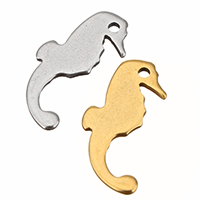 Acciaio inossidabile Animal Ciondoli, acciaio inox, Cavalluccio marino, placcato, nessuno, 7.50x15x0.70mm, Foro:Appross. 1.2mm, 300PC/borsa, Venduto da borsa