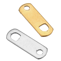 Connettore in acciaio inox, placcato, 1/1 anello del connettore, nessuno, 3.50x11x0.50mm, Foro:Appross. 1.5mm, 2mm, 400PC/borsa, Venduto da borsa