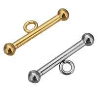 acciaio inox accessori fibbia OT, placcato, nessuno, 7x25x4mm, Foro:Appross. 2.5mm, 200PC/borsa, Venduto da borsa