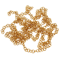 Edelstahl-Schmuck -Kette, Edelstahl, goldfarben plattiert, Rundgliederkette, 3x0.50mm, 20m/Tasche, verkauft von Tasche