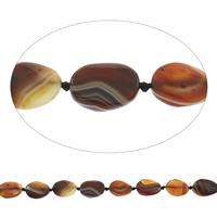 agate lása Bead, Oval Maol, dearg, 20x25x7mm-21x26x8mm, Poll:Thart 2mm, Fad Thart 15 Inse, 5Snáitheanna/Mála, Thart 14ríomhairí pearsanta/Snáithe, Díolta De réir Mála