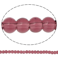 Apvalūs "Crystal Beads, Krištolas, Turas, Vidutinės Ametistas, 4mm, Skylė:Apytiksliai 1mm, Ilgis Apytiksliai 11.8 Inch, 10Vijos/Krepšys, Pardavė Krepšys