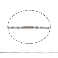 Rozsdamentes acél kötél Chain, Stainless Steel, kötél lánc, az eredeti szín, 3x9mm, 100m/Bag, Által értékesített Bag