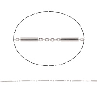 Rustfrit stål Oval Chain, Stainless Steel, oval kæde, oprindelige farve, 2x6mm, 100m/Bag, Solgt af Bag