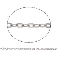 Rustfrit stål Oval Chain, Stainless Steel, forskellig størrelse for valg & oval kæde, oprindelige farve, 100m/Bag, Solgt af Bag