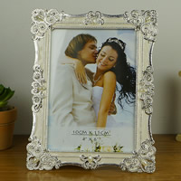 Zinek Picture Frame, s ABS plast pearl, barva stříbrná á, epoxy samolepky & s drahokamu, olovo a kadmium zdarma, 140x180mm, Vnitřní průměr:Cca 100x150mm, 2PC/Bag, Prodáno By Bag