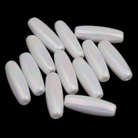 Plated Acrylic Beads Oval colorful plated imitation porcelain white Approx 1mm Approx Sold By Bag