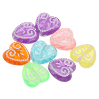 Transparent Acrylic Beads Heart translucent mixed colors Approx 1mm Approx Sold By Bag