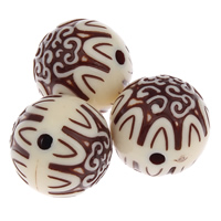 Antique Acrylic Beads Round Imitation Antique beige 19mm Approx 3mm Approx Sold By Bag