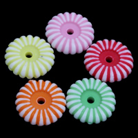 Chemical Wash Acrylic Beads Flower mixed colors Approx 1mm Approx Sold By Bag