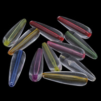 Transparant Acryl Kralen, Traan, gemengde kleuren, 9x30mm, Gat:Ca 1mm, Ca 330pC's/Bag, Verkocht door Bag