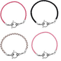 PU cavo bracciali, in acciaio inox fermaglio, lunghezza differente per scelta & Annerire, nessuno, 3mm, 10Strandstrefolo/borsa, Venduto da borsa