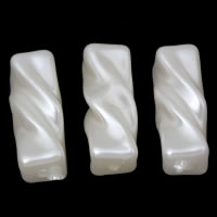 ABS Pearl plaisteach Bead, bán, 11x27mm, Poll:Thart 1mm, Trastomhas Istigh:Thart 3mm, Thart 254ríomhairí pearsanta/Mála, Díolta De réir Mála