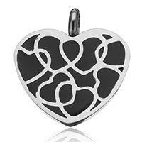 Acier inoxydable Coeur Pendentifs, émail, couleur originale, 25x27x2mm, Trou:Environ 5mm, 20PC/lot, Vendu par lot