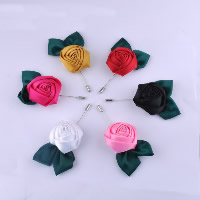 satinado broche, con fundición, Flor, chapado en color de platina, más colores para la opción, 50mm, 75mm, 10PCs/Grupo, Vendido por Grupo