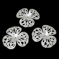 ABS Pearl plaisteach Bead Cap Socrú, Flower, bán, 65x61x11mm, Poll:Thart 2mm, Trastomhas Istigh:Thart 1mm, Thart 79ríomhairí pearsanta/Mála, Díolta De réir Mála