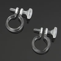 Plast örhänge clip komponent, 9x11.50x4.20mm, Innerdiameter:Ca 2mm, 500PC/Lot, Säljs av Lot