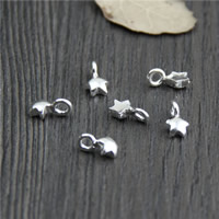 925 Sterling Silver hänge, Star, 5.30x9.30mm, Hål:Ca 2mm, 20PC/Lot, Säljs av Lot