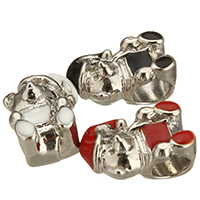 Zinklegering European Beads, Zinc Alloy, Dragen, platinum plated, Kerst sieraden & zonder troll & glazuur, meer kleuren voor de keuze, nikkel, lood en cadmium vrij, 10x15x9mm, Gat:Ca 5mm, 100pC's/Lot, Verkocht door Lot