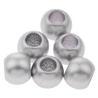 Acrylic European Beads Drum silver color plated without troll & matte Approx 4mm Approx Sold By Bag