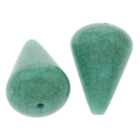 Grânulos de jóias de acrílico, acrilico, Lágrima, imitação turquesa, verde, 18x26mm, Buraco:Aprox 1mm, Aprox 140PCs/Bag, vendido por Bag