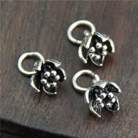 Bali Sterling Silver Pendants, Tailandia, Flor, 9x9mm, Buraco:Aprox 3mm, 10PCs/Lot, vendido por Lot