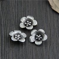 Bali Sterling Silber Anhänger, Thailand, Blume, 16mm, Bohrung:ca. 2mm, 5PCs/Menge, verkauft von Menge