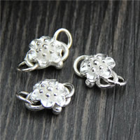 925 Fermoir crochet S en argent massif, argent sterling 925, fleur, 9x16mm, Trou:Environ 3mm, 5PC/lot, Vendu par lot