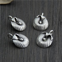 Ciondoli in argento sterlina Bali, Tailandia, Fiore, 13.80x20mm, Foro:Appross. 2mm, 5PC/lotto, Venduto da lotto