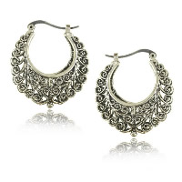 Zinc Alloy Hoop Earring stainless steel hoop earring antique silver color plated hollow nickel lead & cadmium free Sold By Lot