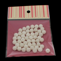 ABS plastik perle Bead, med OPP, Runde, Aftagelig, hvid, 10mm, Hole:Ca. 1mm, 50pc'er/Bag, Solgt af Bag