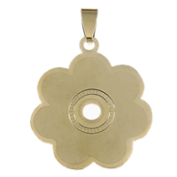 Stainless Steel Flower Pendant real gold plated Approx Sold By Bag