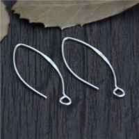 925 Sterling Silver Hook Earwire, s petljom, nikal, olovo i kadmij besplatno, 14x32mm, 5Parovi/Lot, Prodano By Lot