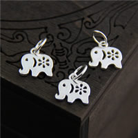 925 Sterling Silber Anhänger, Elephant, 10mm, Bohrung:ca. 4mm, 20PCs/Menge, verkauft von Menge