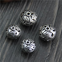 Perles en argent massif de Bali, Thaïlande, rondelle, normes différentes pour le choix & creux, 5PC/lot, Vendu par lot