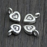 Bali Sterling Silver Pendants, Tailandia, Coração, 6.50mm, Buraco:Aprox 2mm, 10PCs/Lot, vendido por Lot