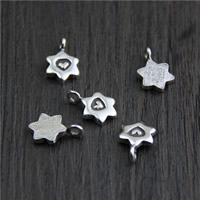 Bali Sterling Silver Pendants, Tailandia, Flor, 7.50mm, Buraco:Aprox 2mm, 5PCs/Lot, vendido por Lot