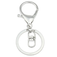 Zinc Alloy Key Lås, med jernring, platin farve forgyldt, bly & cadmium fri, 30x67x5mm, Solgt af PC