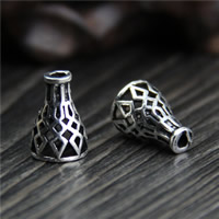 Thaimaa Sterling Silver Tupsu Cap Bail, ontto, 7x10.50mm, Reikä:N. 1.5mm, 20PC/erä, Myymät erä