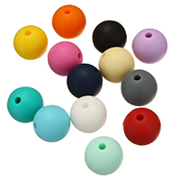 Beads silicone, Roda, Aprovação do FDA, Mais cores pare escolha, níquel, chumbo e cádmio livre, 9mm, Buraco:Aprox 2mm, 100PCs/Bag, vendido por Bag