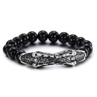 Gloine coirníní Bracelet, le Cruach dhosmálta, Dragon, blacken, 10mm, Díolta Per Thart 9 Inse Snáithe