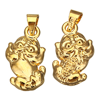 Brass Jewelry Pendants Mythical Wild Animal real gold plated double-sided nickel lead & cadmium free Approx Sold By Lot