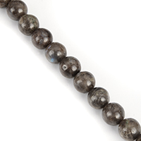 Perles en labradorite, Rond, naturel, gris, 8mm, Trou:Environ 1mm, Longueur Environ 15.5 pouce, 10Strandstoron/lot, Environ 48PC/brin, Vendu par lot