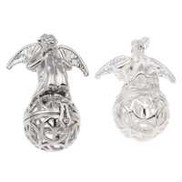 Pregnant Ball Locket Pendant Brass Wing Shape plated hollow lead & cadmium free Approx Sold By PC