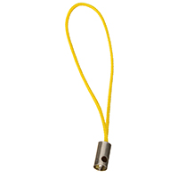 Lariat de courroie de téléphone portable, corde en nylon, avec laiton, Placage de couleur platine, Jaune, protéger l'environnement, sans nickel, plomb et cadmium, 55mm,1mm,7x4mm, Trou:Environ 1.7mm, Longueur Environ 1.96 pouce, 1000Strandstoron/lot, Vendu par lot